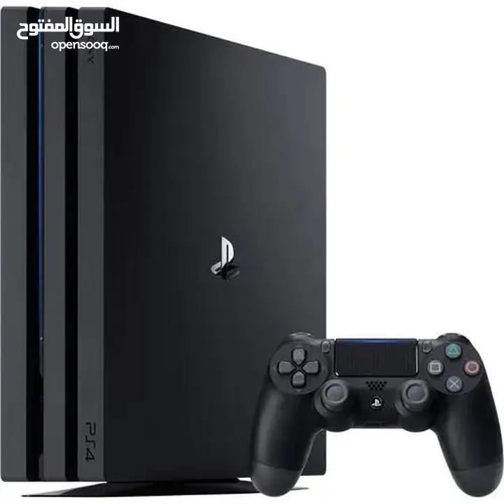 جهاز بليستيشن 4 برو 1 تيرا مستعمل مع ايد اصلية ولعبتين