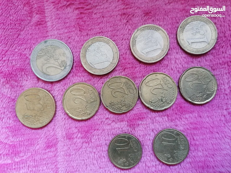 عملات معدنية ( اوروبي ) للبيع عدد 44 قطعة .