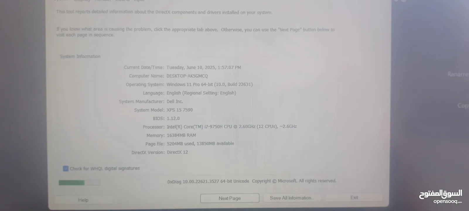 Laptop Dell XPS Core i7-9750H 16Ram GTX GeForce 1650