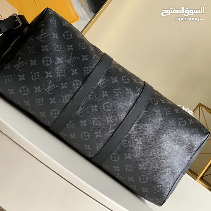 LV Keepall Bandouliere 45/50/55 Travel Bag in Monogram Eclipse Canvas And Cowhide Leather