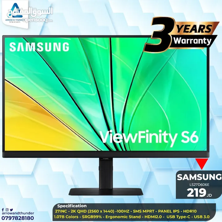 شاشة سامسونج Monitor Samsung 27 Inch 2K بافضل الاسعار
