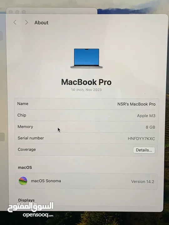 Macbook pro Chip M3 512GB