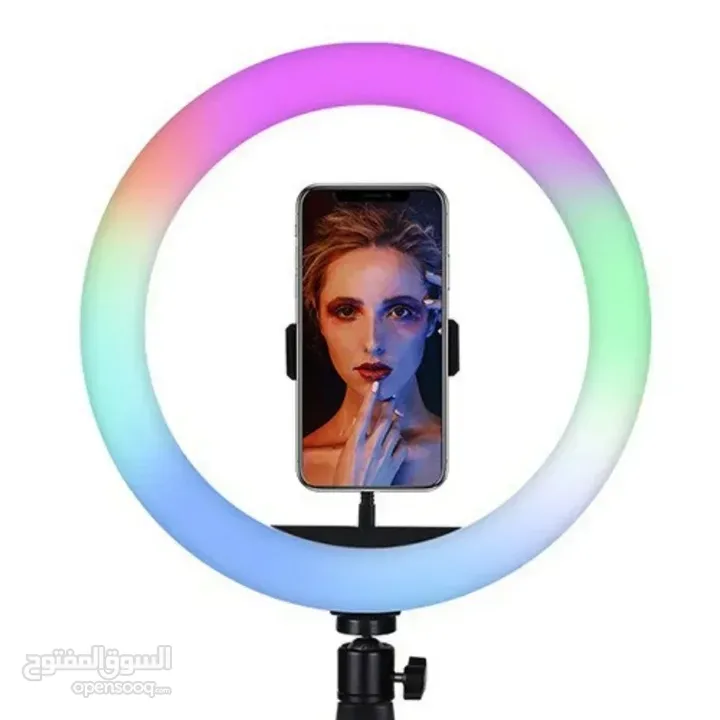 8/10inch Selfie Ring Light RGB Tripod Phone Stand Holder Photography RingLight Circle Fill Light