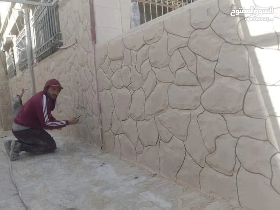تركيب الحجر والشحف وديكورات