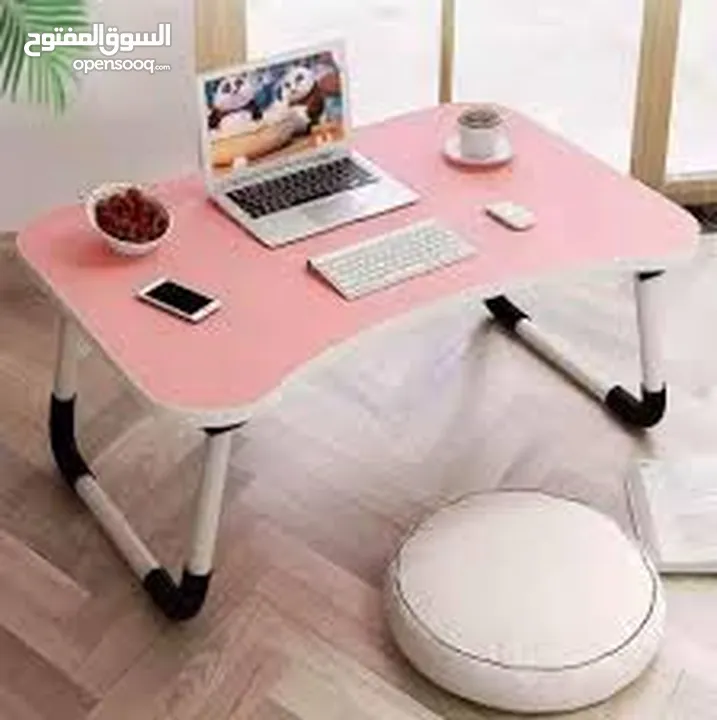 طاولة استخدام لابتوب و ايباد تابلت او موبايل او دراسه و رسم  او تناول الطعام بالسرير قواعد معدنيه