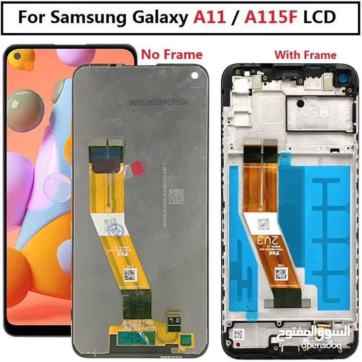 شاشه سامسونج A11 أصلي من شركة سامسونج مع فريم .  SAMSUNG A11 ORIGINAL LCD.