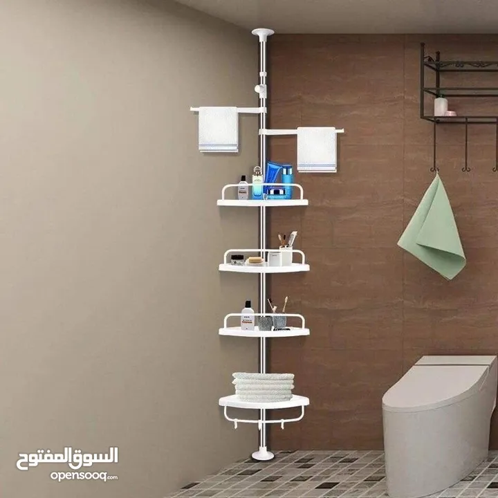 رف زاوية للحمام قابل للتكبير ستاند تنظيم ادوات الحمام يعلق في زاوية الحمام يستوعب كميات كبيرة