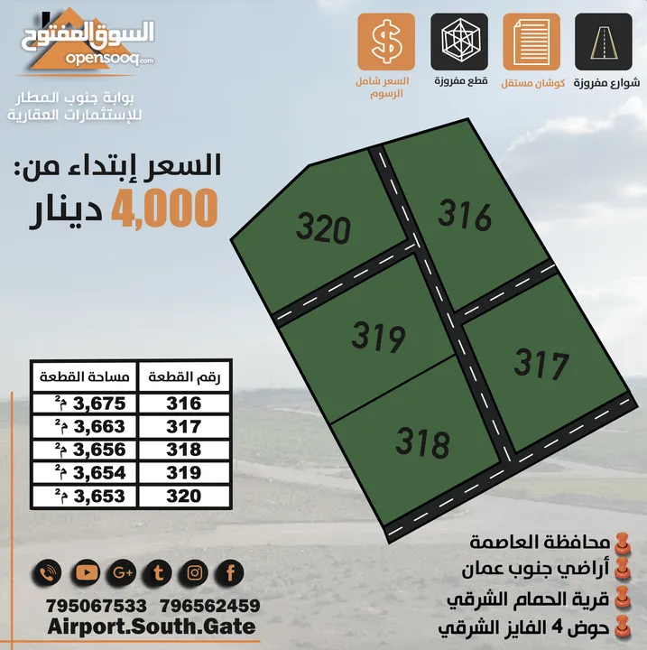 تملك 3.600 دونم قوشان مستقل منطقه الحمام الشرقي