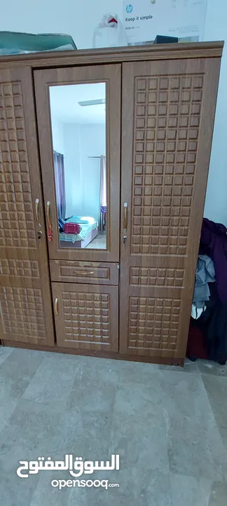 Full wardrobe Set, Good condition, Dressing ,cupboard3 nos, 3 beds , cabinet, TV rack, shoe rack