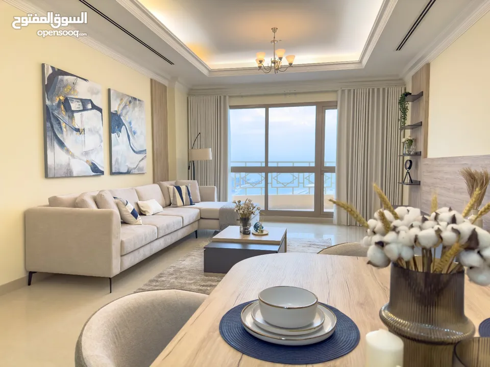 BRAND NEW FULLY FURNISHED WITH BIG BALCONY AND SEA VIEW 2  BH WITH AMENITIES AT MANAMA