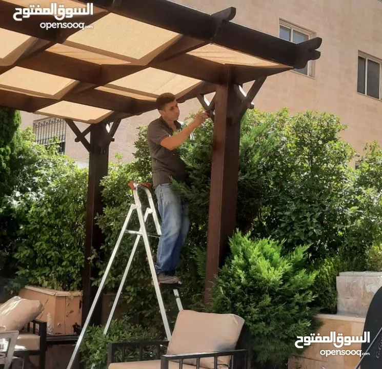 برجولا  خصم 15% مظلات خشبيه   و أسوار خشبيه