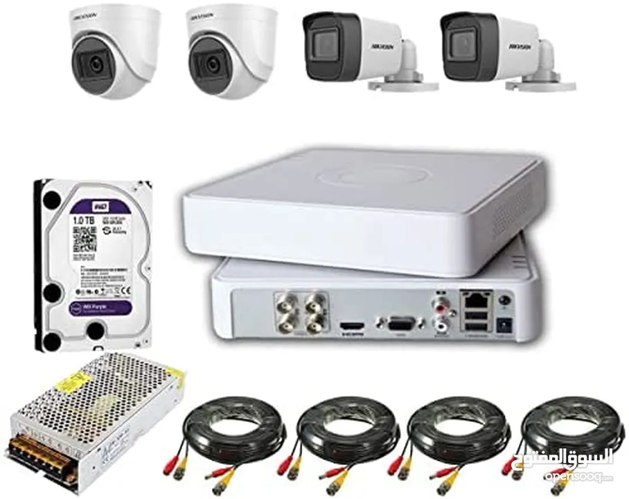 نظام كاميرات مراقبة 2 ميجا بكسل 1 كاميرا كامل متكامل خذ وركب HIKVISION CAMERA 2 MEGA