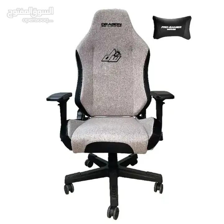 كرسي جيمنغ مريح لساعات اللعب الطويلة لون ابيض Dragon War Gaming Chair GC-023  السعر شامل التوصيل