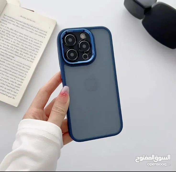 كفر موبايل ملون حواف مع حماية عدسة الكاميرا