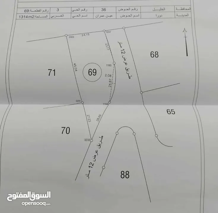 ارض للبيع قرب مستشفى دورا الحكومي