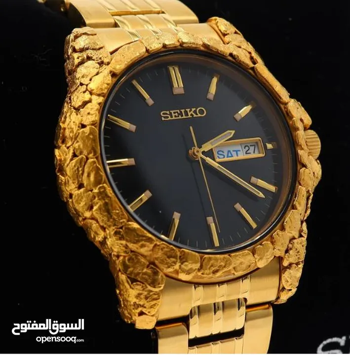 Seiko Gold Nugget Overlay wacth for sale.