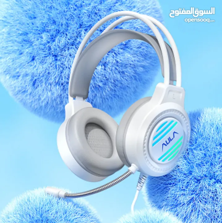 سماعات جيمنغ محيطية مضيئة أفضل الانواع  Aula Headset S606  Gaming RGB Lights OG