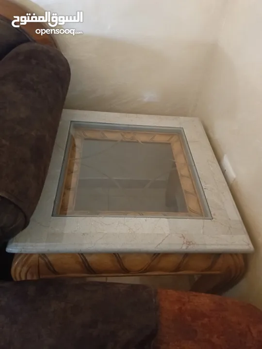 طقم  طاولات وسط وكونسول 4قطع وبيرو  ماربل للبيع
