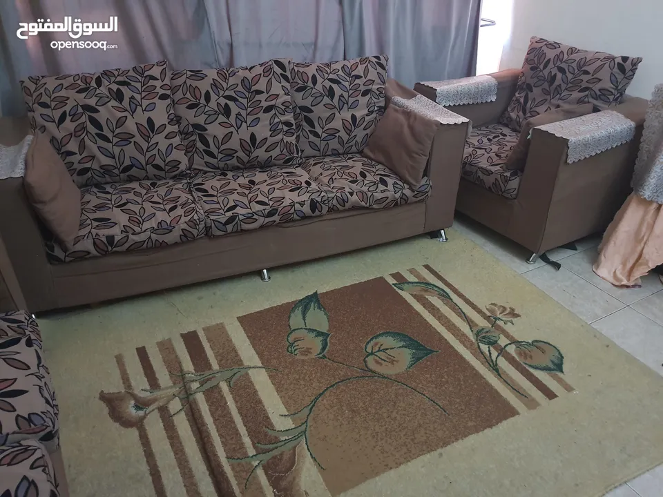 انتريه + تربيزه و4 كراسي + سجاده  15 bd Living room + table and 4 chairs + carpet