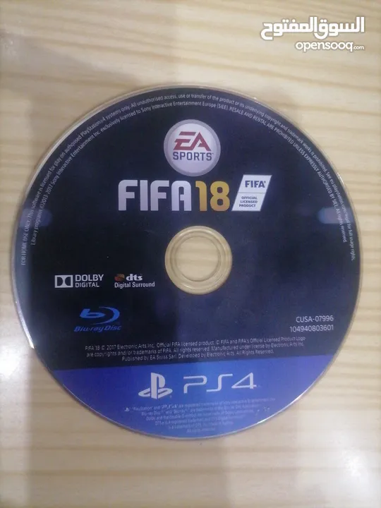قرص (FIFA 18) للبيع  مستعمل مرتين فقط ولا ضربه في حاله الوكاله