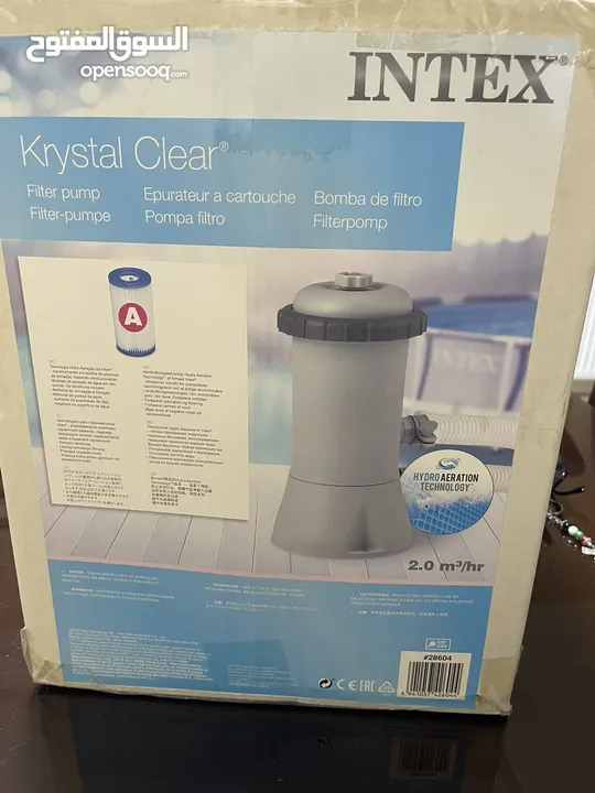 مضخة فلتر Intex Krystal Clear موديل 604 (مستعملة مرة وحدة فقط)
