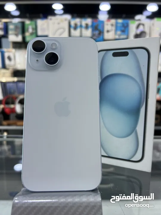 Used iPhone 15 (128 GB) ايفون 15 مستعمل اقل من 6 شهور كفالة شغالة من الشركة لشهر 6/2025 بطارية 100٪؜