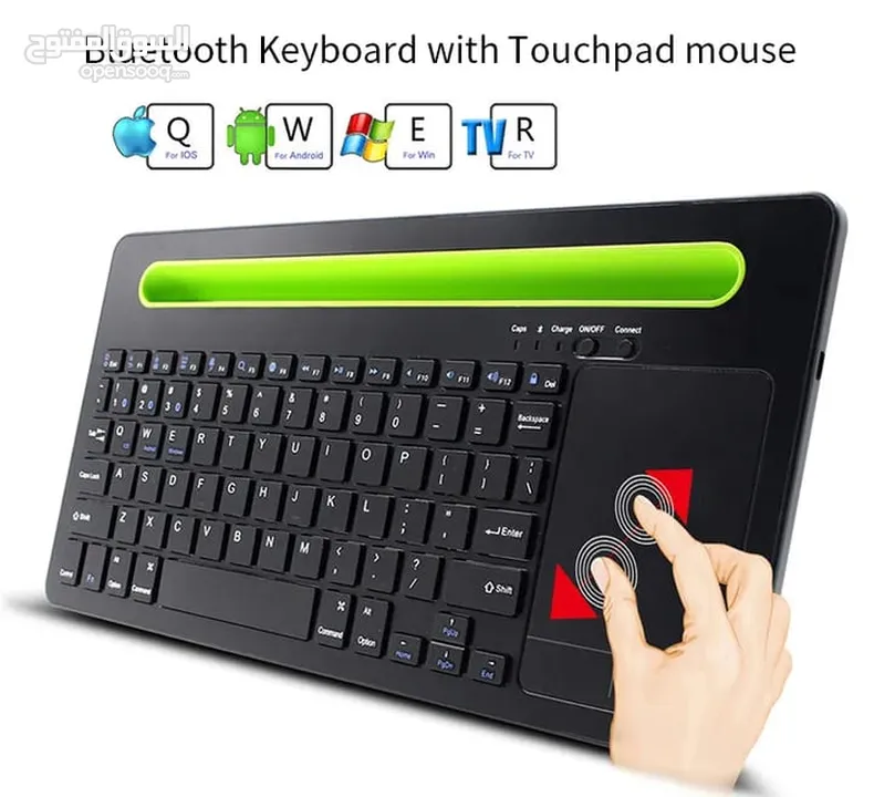 كيبورد بلوتوث للموبايل والايباد والكمبيوتر Bluetooth Keyboard for ipad, Multi-Device Wireless Keyboa