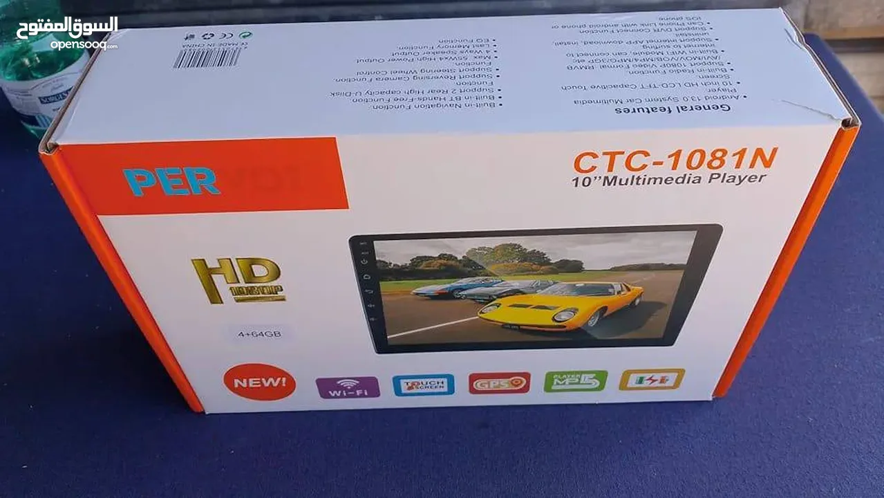 شاشة سيارة CTC-1081N PERVOI   شاشة لمس HD ضخمة: بحجم 10 بوصة لوضوح فائق وتجربة مشاهدة سينمائية.