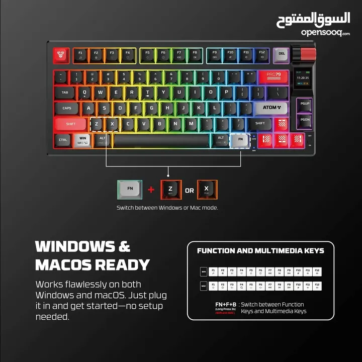 FANTECH MK917 ATOM PRO79 WIRELESS MECHANICAL GAMING KEYBOARD BLACK