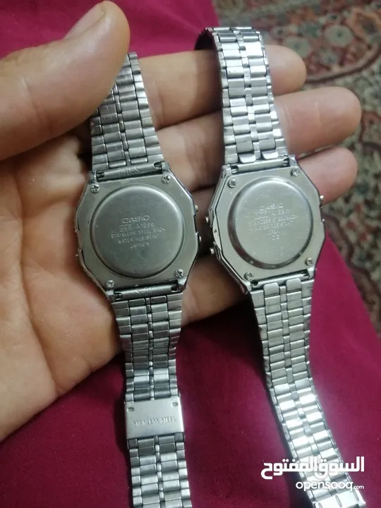 للبيع: ساعتان أصليتان من كاسيو Casio Vintage Digital Watch  الموديل: Casio A158W الحالة: مستعمل بحال