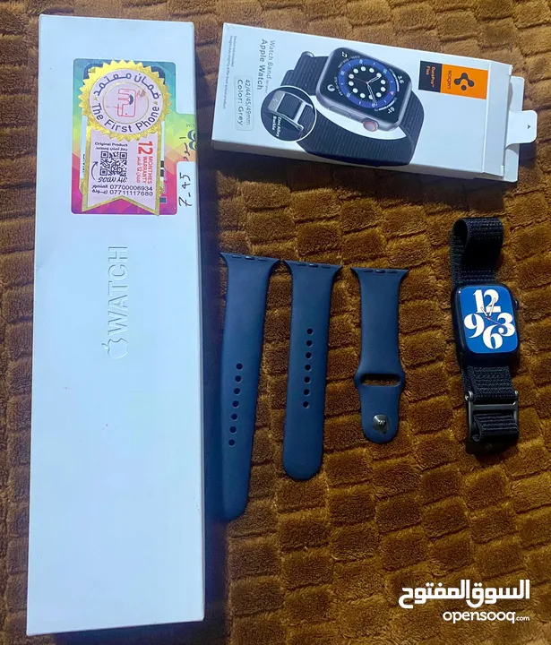 ساعة  apple watch 7 نظافة 100% ملحقات كاملة