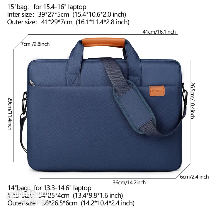 15.6 Okade T67 Trolley Sleeve Laptop Bag with Strap 14" inch حقيبة لابتوب متوفرة بقياسين