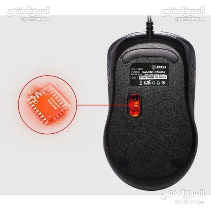 ماوس ام اس اي سلكي اصلي MSI INTERCEPTOR DS86 USB WIRED MOUSE