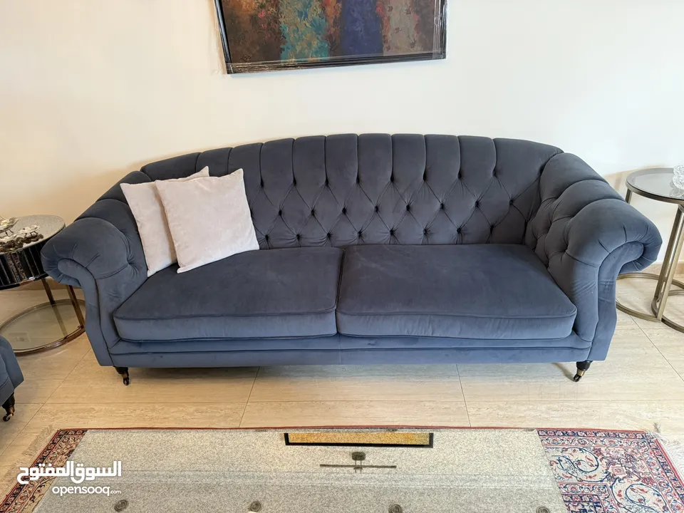 The One Sofa Set with Coffee & Side Tables - Like new condition