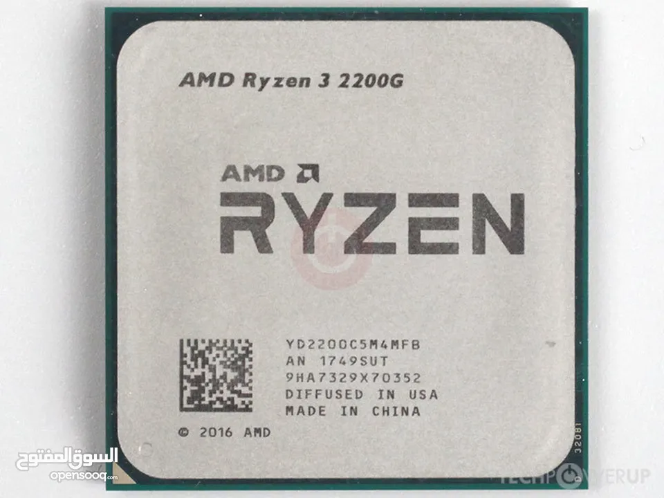معالج ryzen 3 2200G مع كرت شاشة مدمج بحالة ممتازة ! + مروحة AMD الخاصة بلمعالج