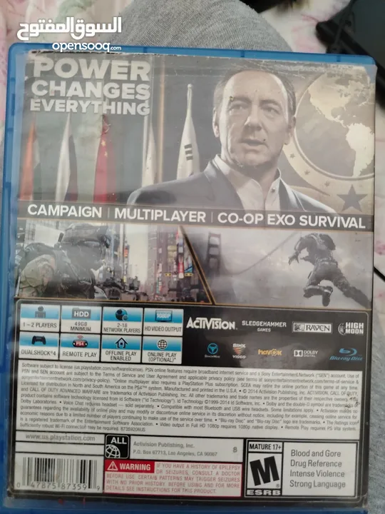 Cd call of duty advanced warfare مستعمل لكن بحالة ممتازة مع ضمان الترجيع اذا لم يعمل سبب البيع الوصف