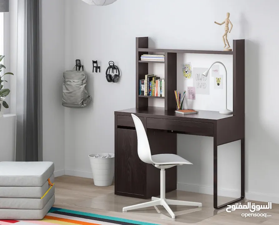 Dark brown desk IKEA 200QAR