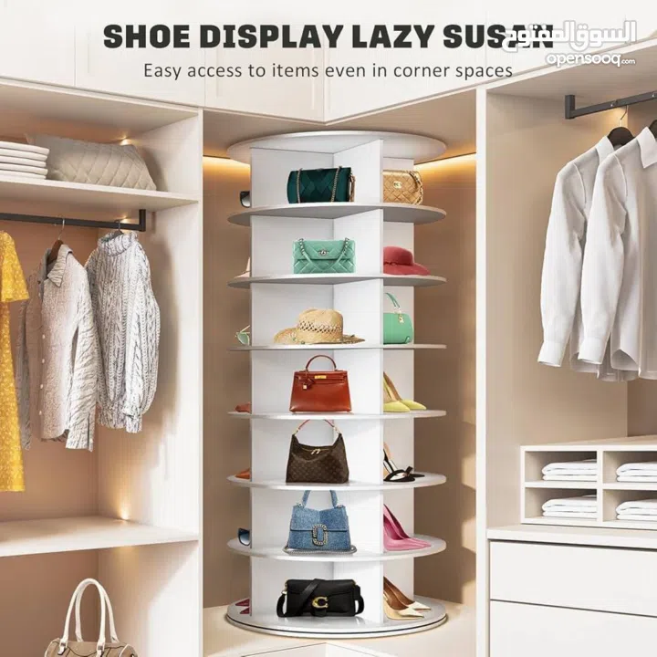 خزانة الأحذية الدوارة متعدد الطبقات – 7 طبقات   حل ذكي وأنيق لتنظيم بيتك بأسلوب عصري