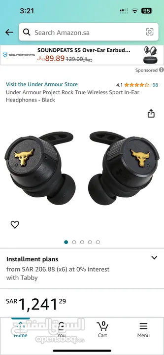 Under Armour Project Rock True Wireless Sport In-Ear Headphones - Black