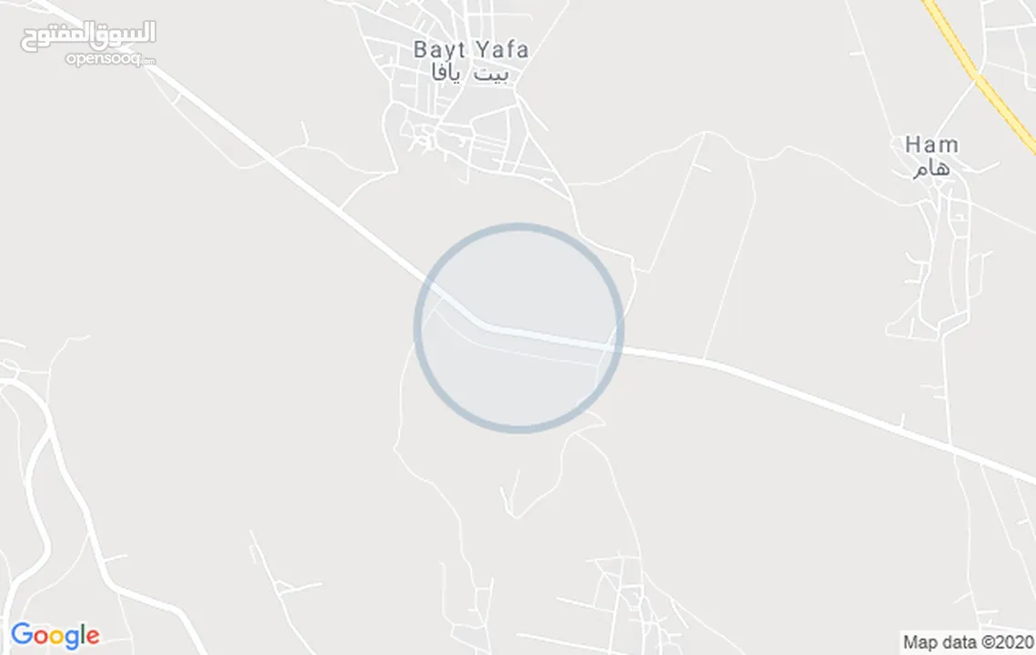 قطعة أرض من اراضي بيت يافا على طريق البترول البيع القطعه كامله غرب مدخل بيت يافا