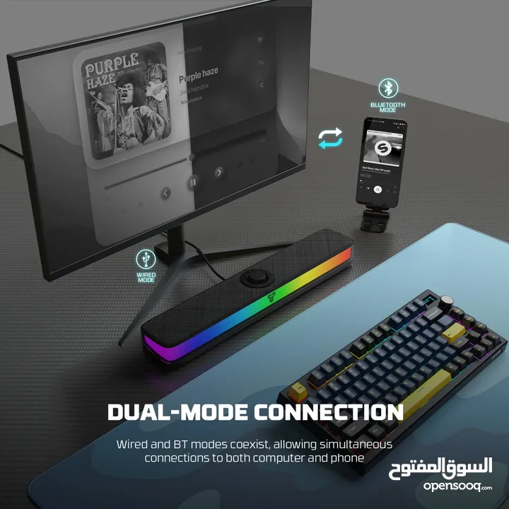 Fantech BS151 Bluetooth 5.3 Portable Dual mode Built in Microphone Gaming Speaker سماعات كمبيوتر