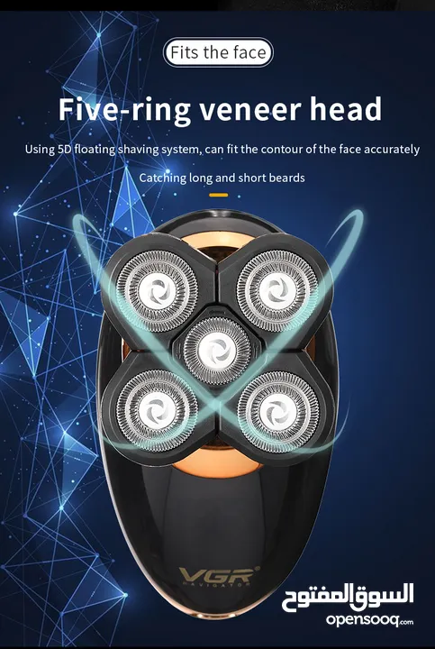 ماكينة  حلاقة 5 في 1 ضد الماء مزودة بشاشة VGR V-316 حلاقه ماكنه الحلاقة شعر الراس حلاقة اللحيه