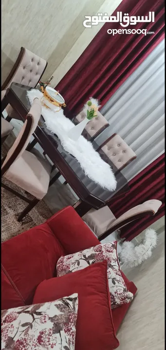 طقم كنب 7مقاعد بحاله الوكاله طقم سفره فخم 6كراسي مطعم زان