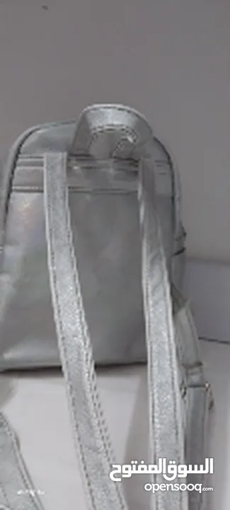 silver shiney bagpack for kids