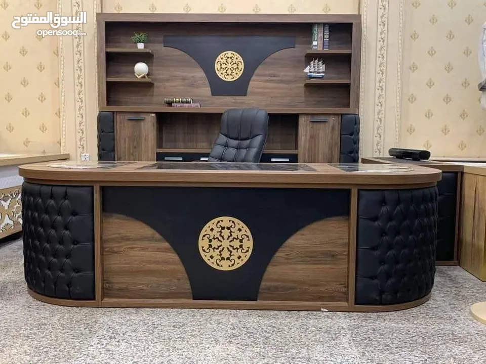 مكتب اداري 160*80 مع جانبية وطاولة وسط تفصيل خشب مستورد بسعر المنصع واعلى جودة وأقل الاسعار