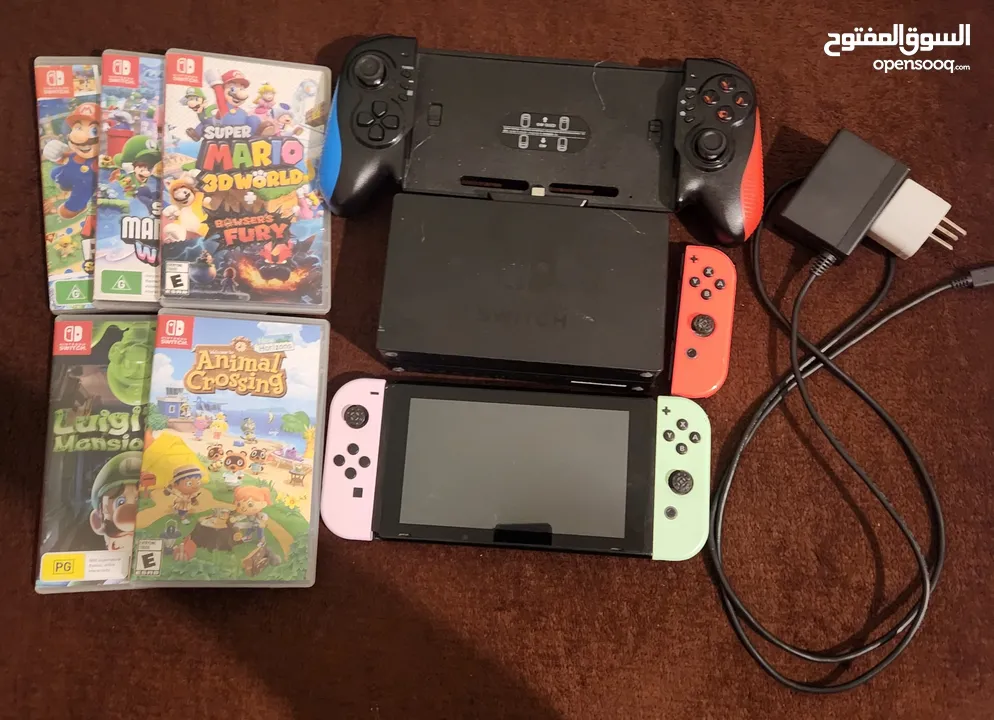 نينتندو سويتش مع 5 العاب وأيد و شاحن