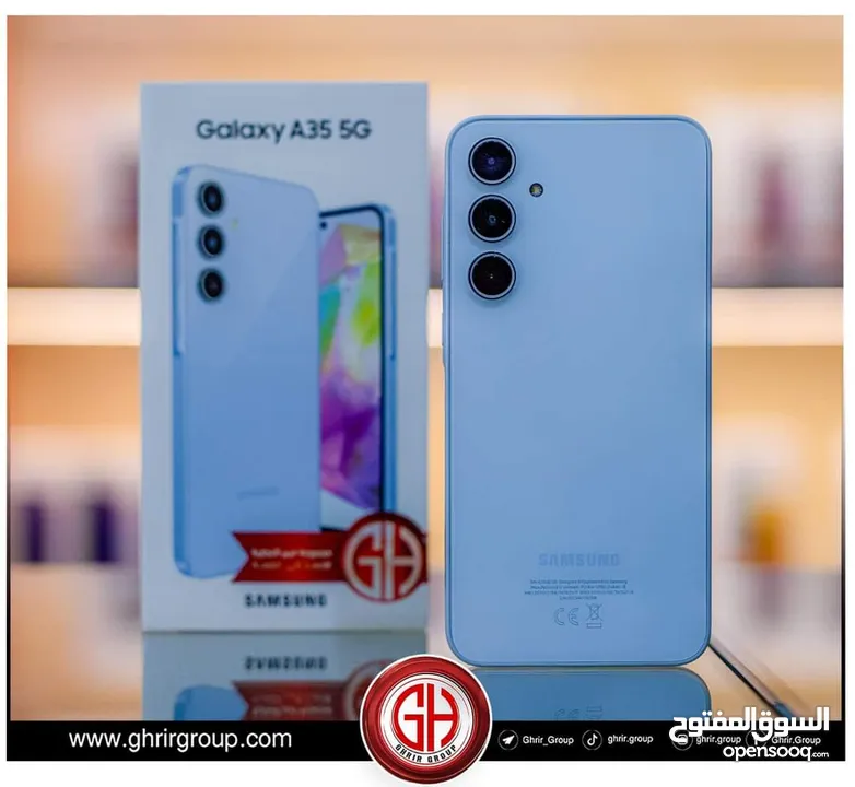 مشغل اخو الجديد Samsung A35 5G رام 16 جيجا  256 أغراضة والكرتونه الأصلية مكفول متوفر توصيل