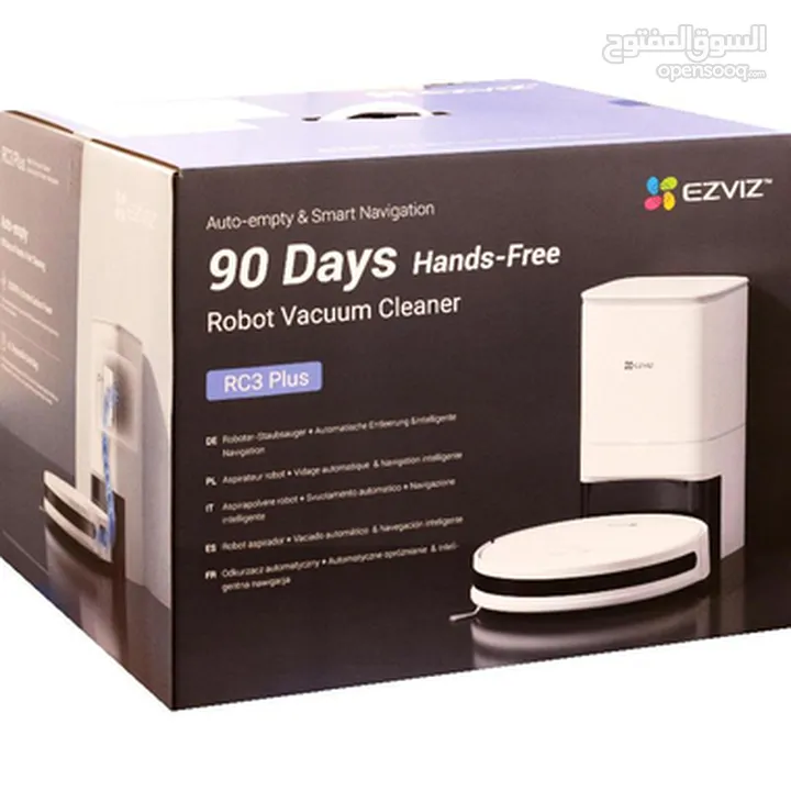 EZVIZ RC3 Plus – مكنسة روبوت ذكية مع محطة تفريغ تلقائي وتنظيف شامل بذكاء فائق