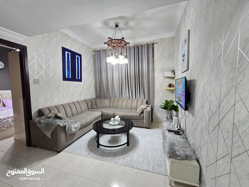 Apartment for rent, furnished, one room and a hall, with new furniture, in Garden City Towers