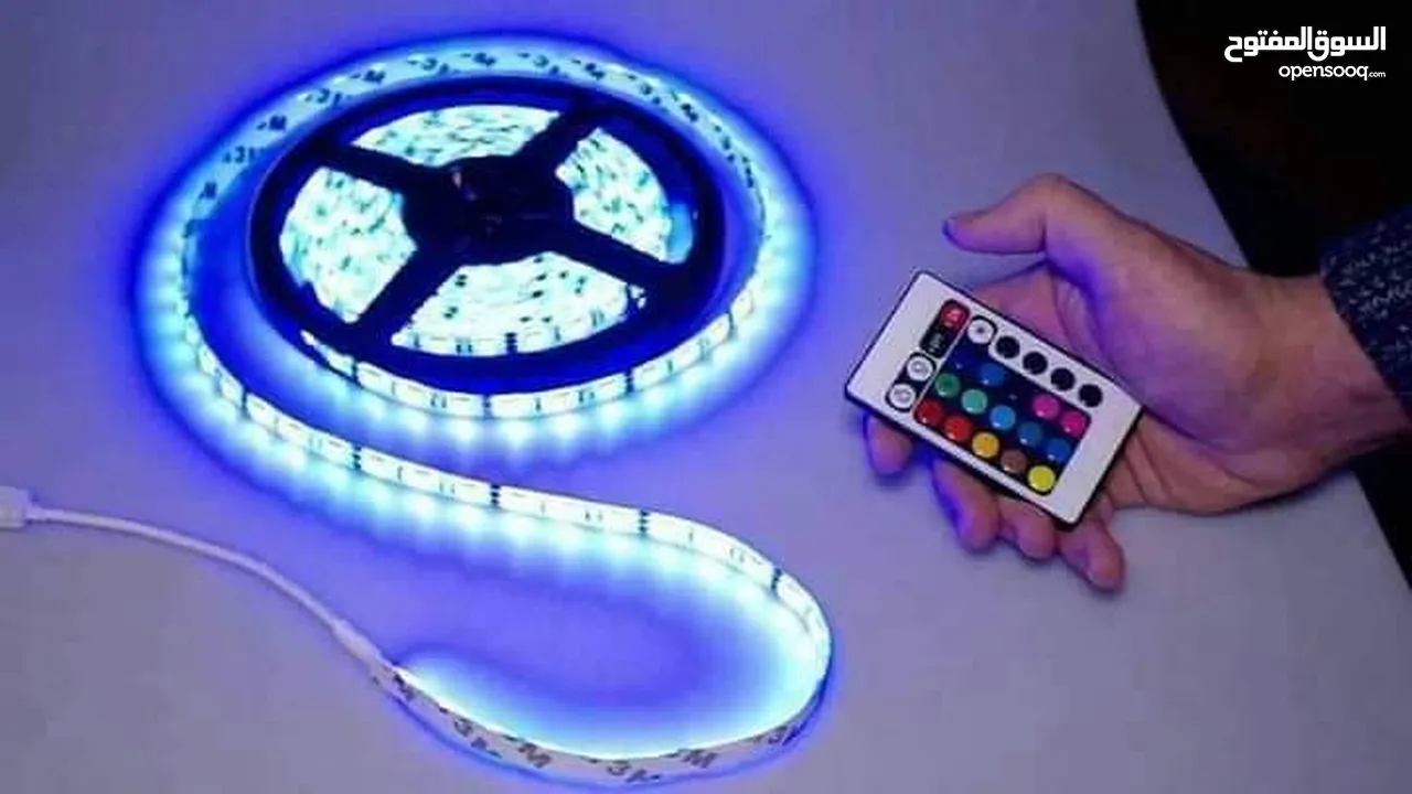 حبل اناره و ديكور مع ريموت و محول ودبل فيس لاصق LED light RGB ضوء ليد اضائه زينه حفلات  عيد ميلاد